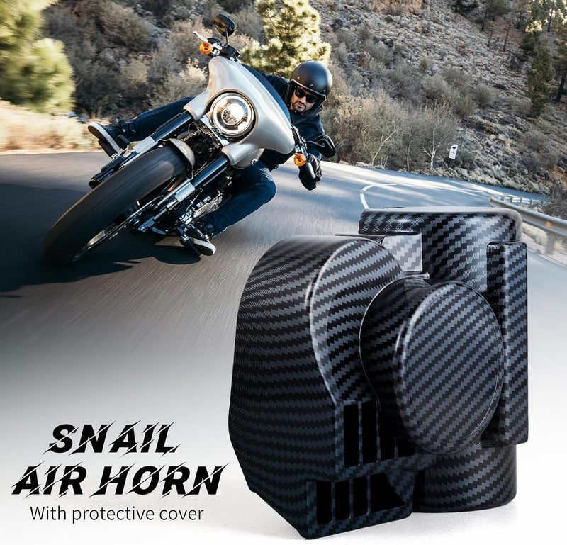 FARBIN Train Horns for Car Motorcycle Truck Air Horn with Horn Cover for Motorcycle 12V Train Sound Car Horns Kit 150DB Super Loud Horn for Motorbike Truck Boat Pickup (12V,Black Shell) - Image 2